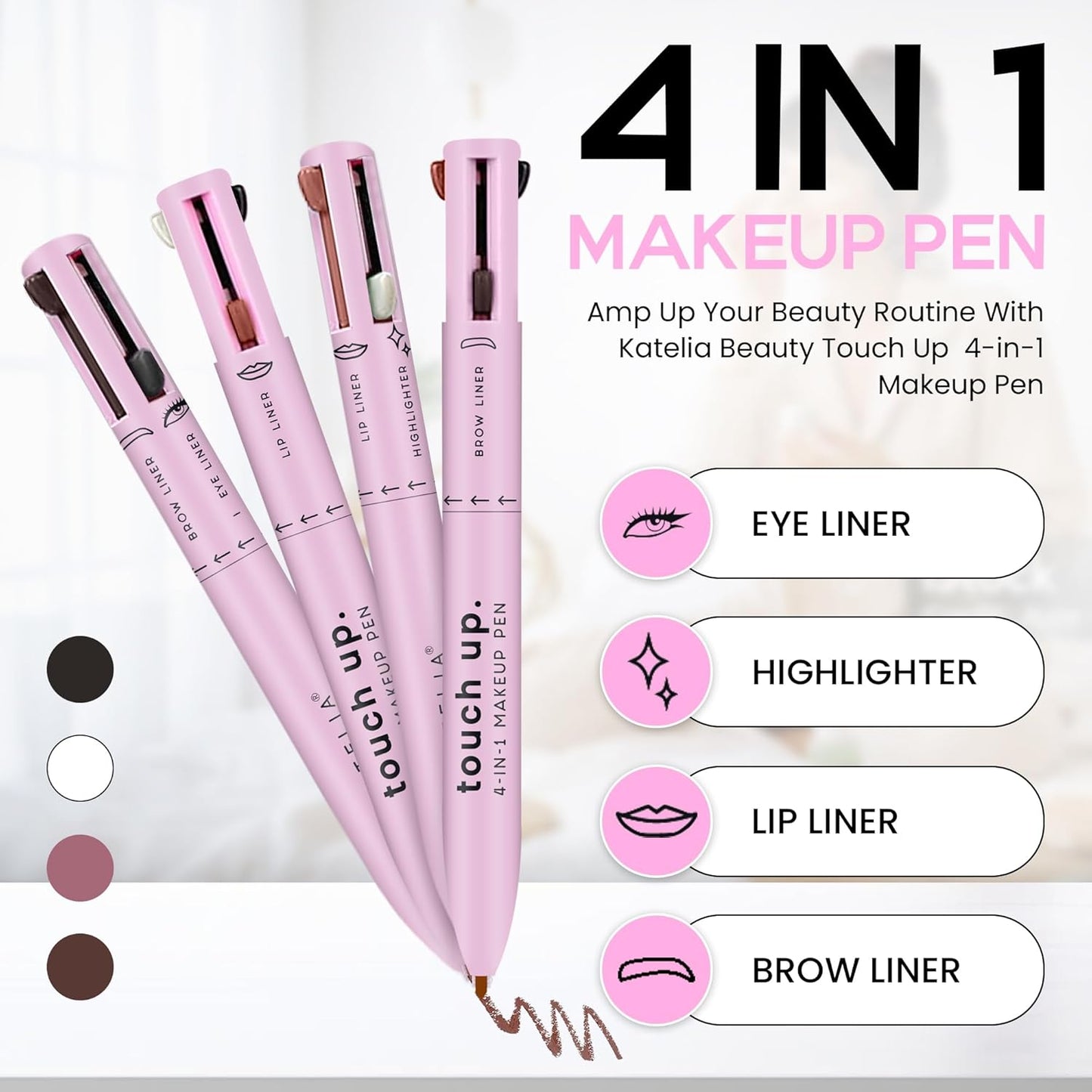 Stylo Maquillage 4-en-1 – Votre Kit Beauté dans un Seul Stylo
