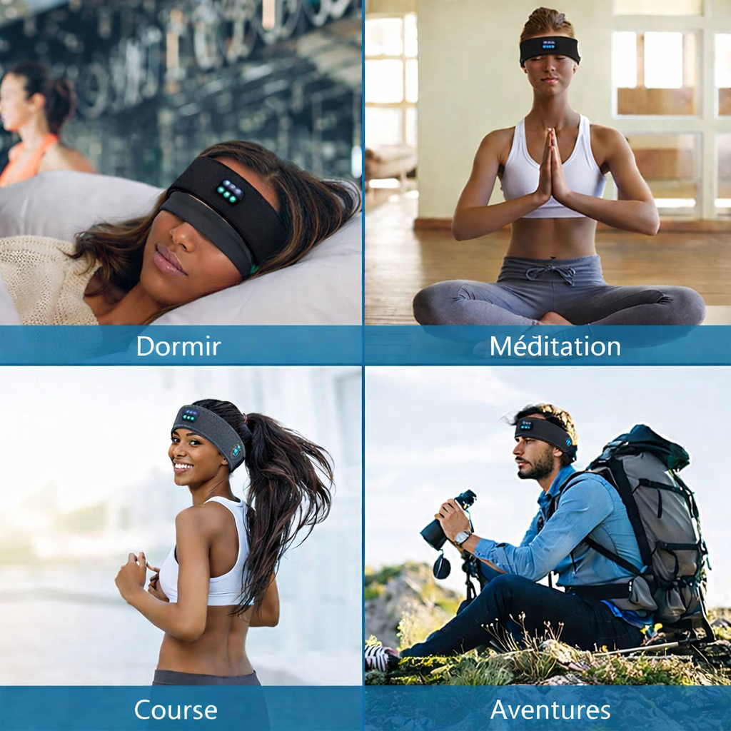 Bandeau Écouteurs Bluetooth 4-en-1 – Sommeil, Sport & Relaxation
