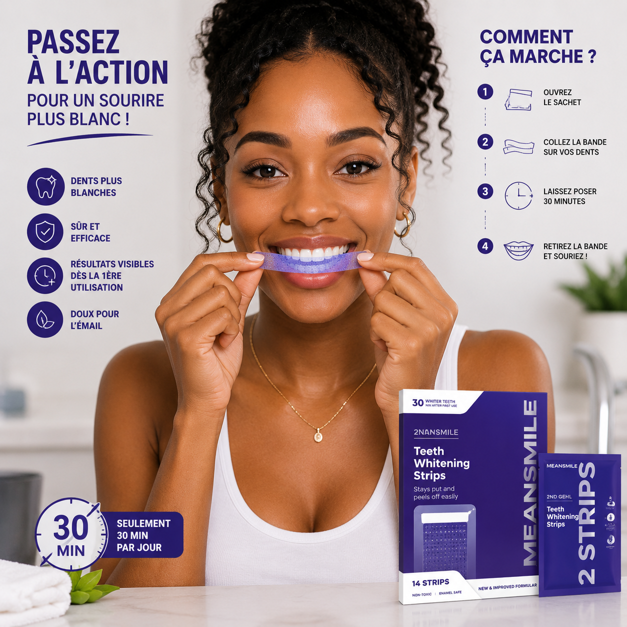 Kit de blanchiment dentaire – Sans peroxyde